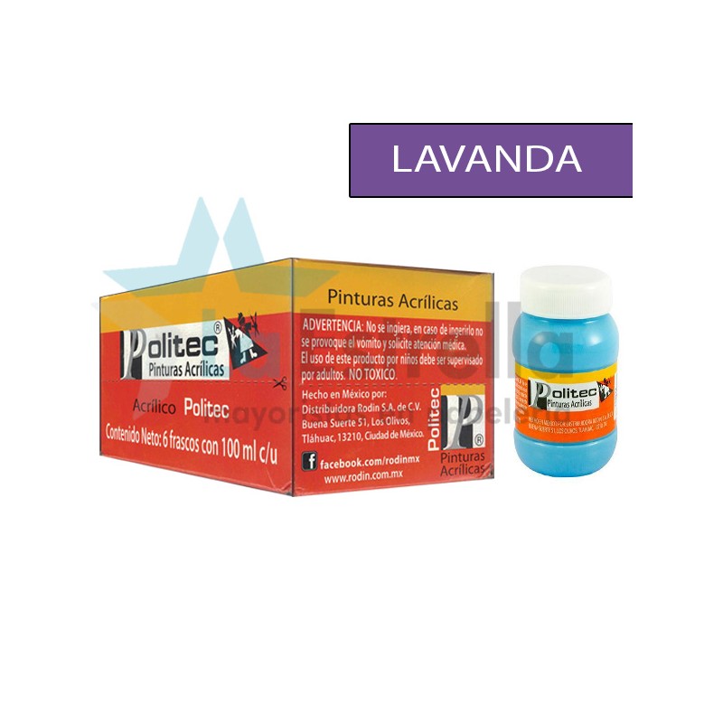 PINTURA ACRIL POLITEC ESC 100 ML LAVANDA 346 /6