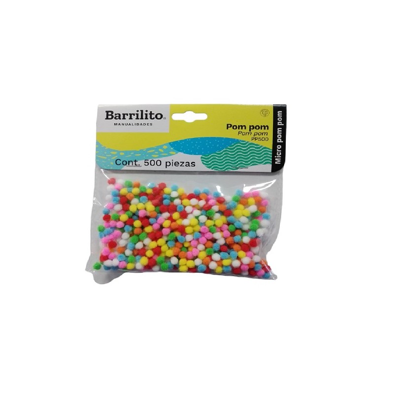 BOLITAS SUAVES MICRO POM POM C/500 PZAS PP500 /24 /72