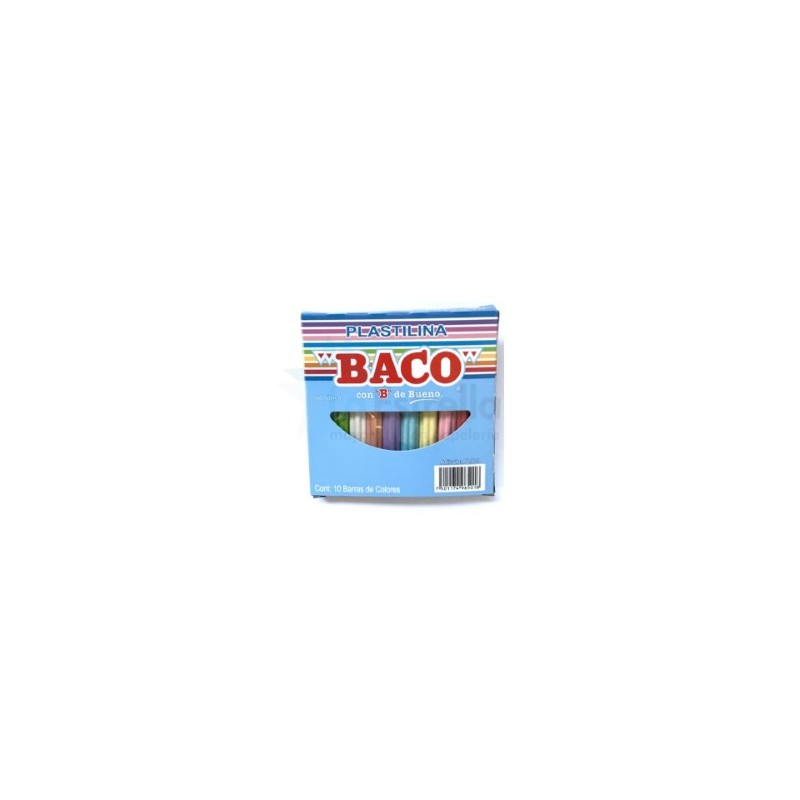PLASTILINA EN CAJITA BACO C/10 COLORES PASTEL /100