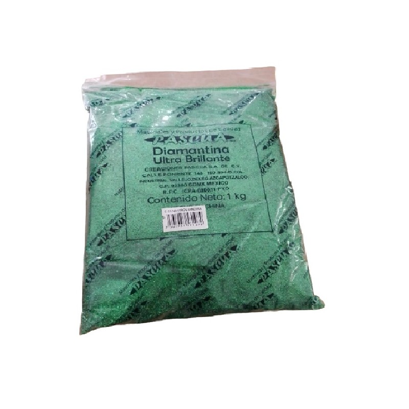 DIAMANTINA 1KG DELGADA VERDE BANDERA C15 1/12