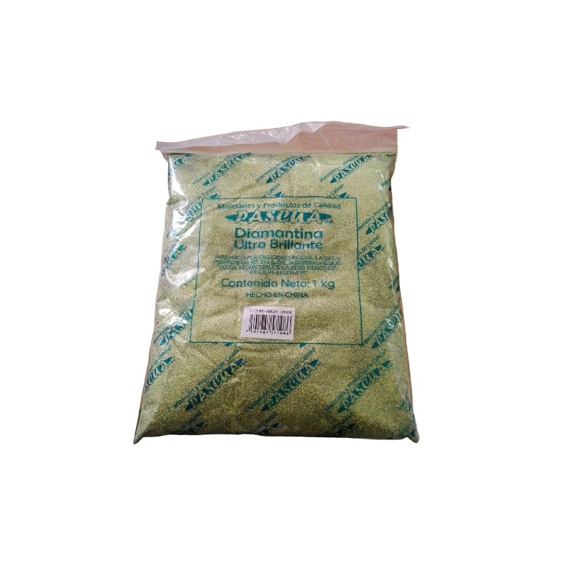 DIAMANTINA 1KG DELGADA VERDE LIMON C15 1/12
