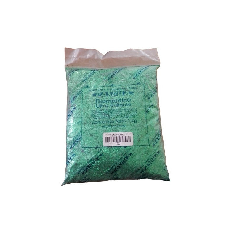 DIAMANTINA 1KG GRUESA VERDE BANDERA C40 1/12