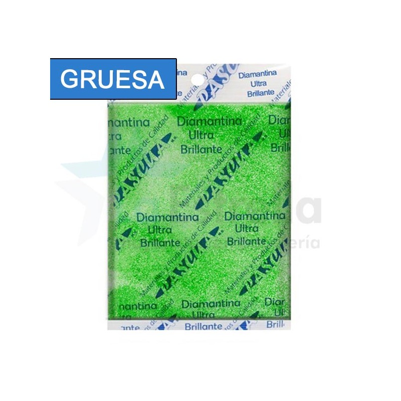 DIAMANTINA 1KG GRUESA VERDE LIMON C40 1/12