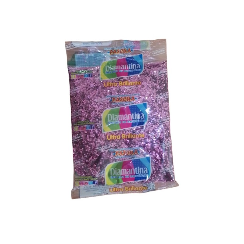 DIAMANTINA GRUESA DE 50 GRS ROSA/SALMON 20 / 100