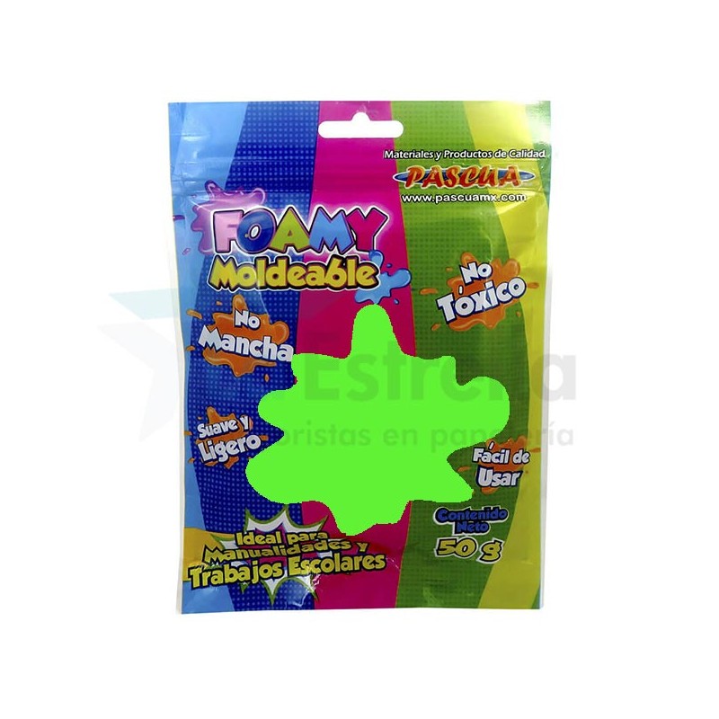 FOAMY MOLDEABLE PASCUA 50 GRS VERDE LIMON / 24