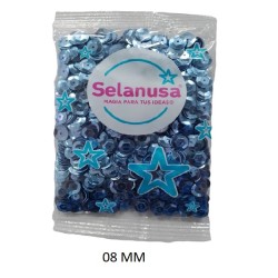 LENTEJUELA SELANUSA 08MM AZUL CIELO C/20 GRS /50