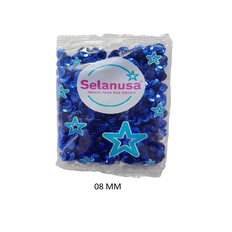 LENTEJUELA SELANUSA 08MM AZUL REY C/20 GRS /50