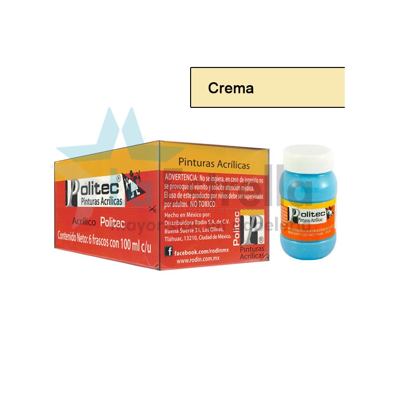PINTURA ACRIL POLITEC ESC 100 ML CREMA RODIN 320 /6