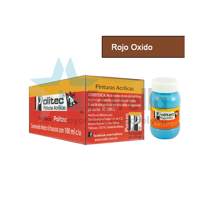 PINTURA ACRIL POLITEC ESC 100 ML ROJO OXIDO RODIN 305 /6