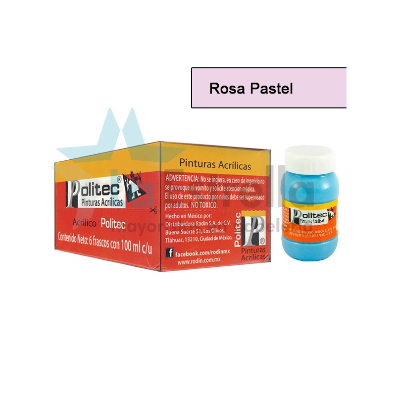 PINTURA ACRIL POLITEC ESC 100 ML ROSA PASTEL RODIN 326 /6