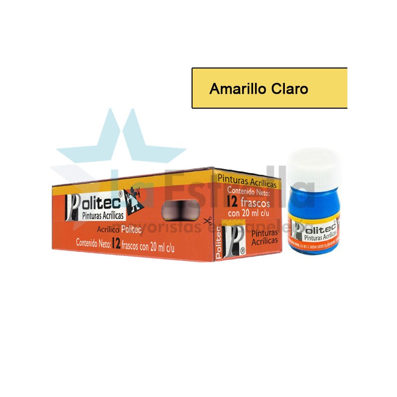 PINTURA ACRIL POLITEC ESC 20 ML AMARILLO CLARO RODIN 327 /12