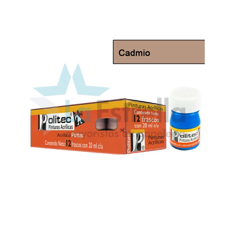PINTURA ACRIL POLITEC ESC 20 ML CADMIO RODIN 341 /12
