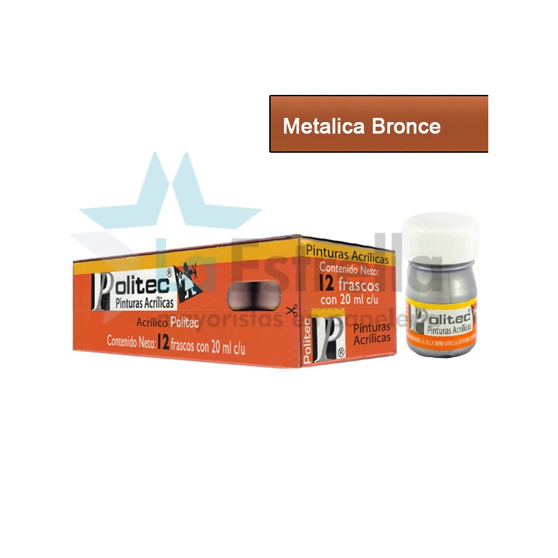 PINTURA ACRIL POLITEC ESC 20 ML METALICA BRONCE 702 /12