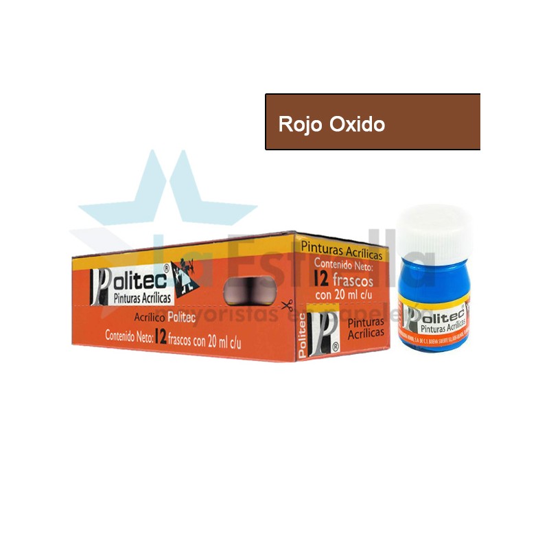 PINTURA ACRIL POLITEC ESC 20 ML ROJO OXIDO RODIN 305 /12