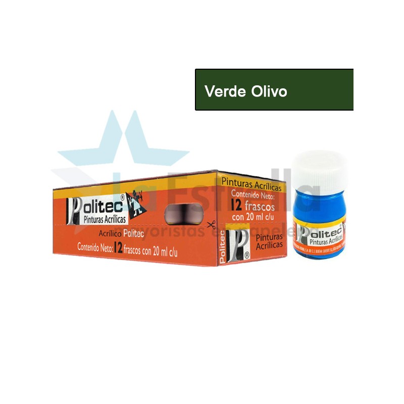 PINTURA ACRIL POLITEC ESC 20 ML VERDE OLIVO RODIN 336 /12
