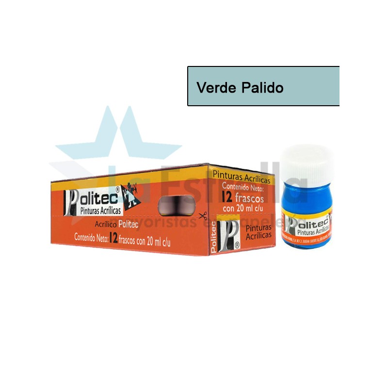 PINTURA ACRIL POLITEC ESC 20 ML VERDE PALIDO RODIN 333 /12