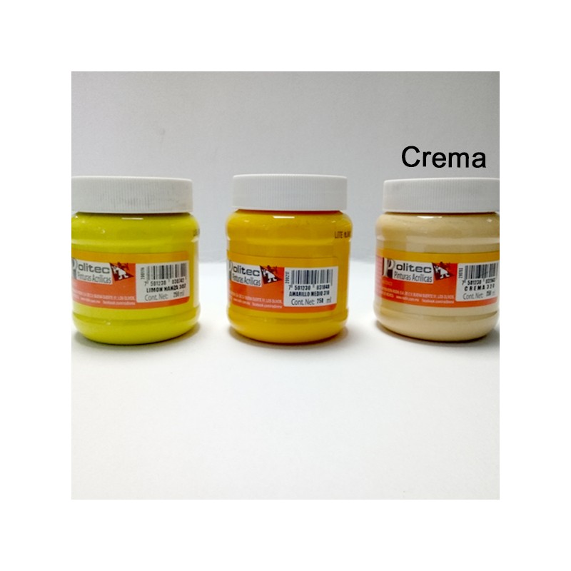 PINTURA ACRIL POLITEC ESC 250 ML CREMA RODIN 320 /12