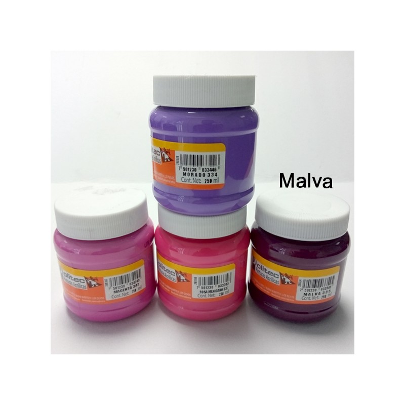 PINTURA ACRIL POLITEC ESC 250 ML MALVA 335 /12