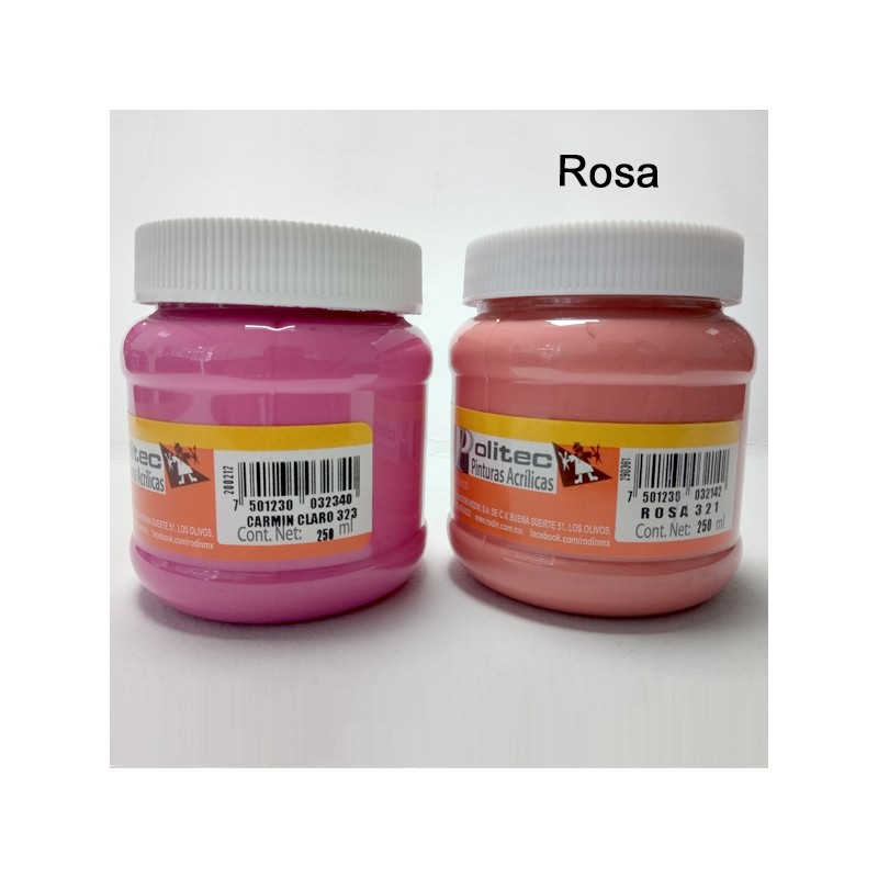 PINTURA ACRIL POLITEC ESC 250 ML ROSA RODIN 321 /12