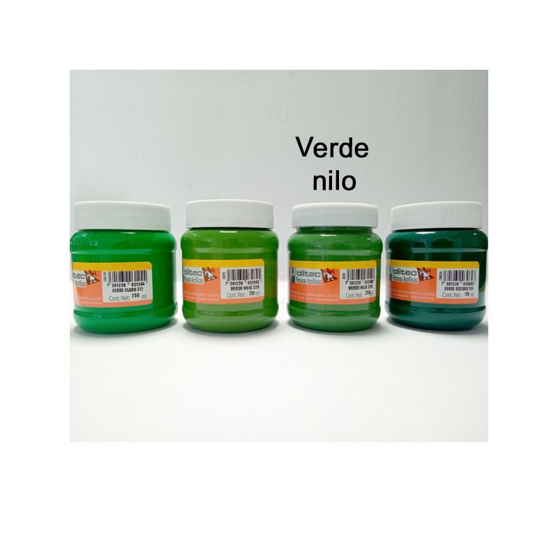 PINTURA ACRIL POLITEC ESC 250 ML VERDE NILO RODIN 325 /12