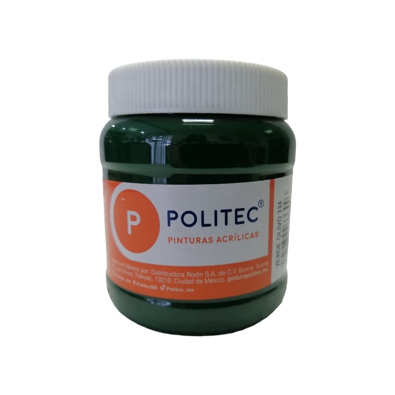 PINTURA ACRIL POLITEC ESC 250 ML VERDE OLIVO RODIN 336 /12