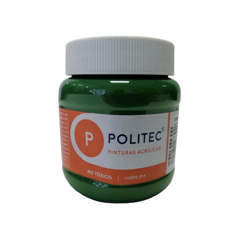 PINTURA ACRIL POLITEC ESC 250 ML VERDE ORO RODIN 330 /12