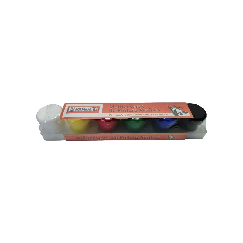 PINTURA ACRIL POLITEC ESC 6 COL BASICOS 25 ML L-300 /1/12