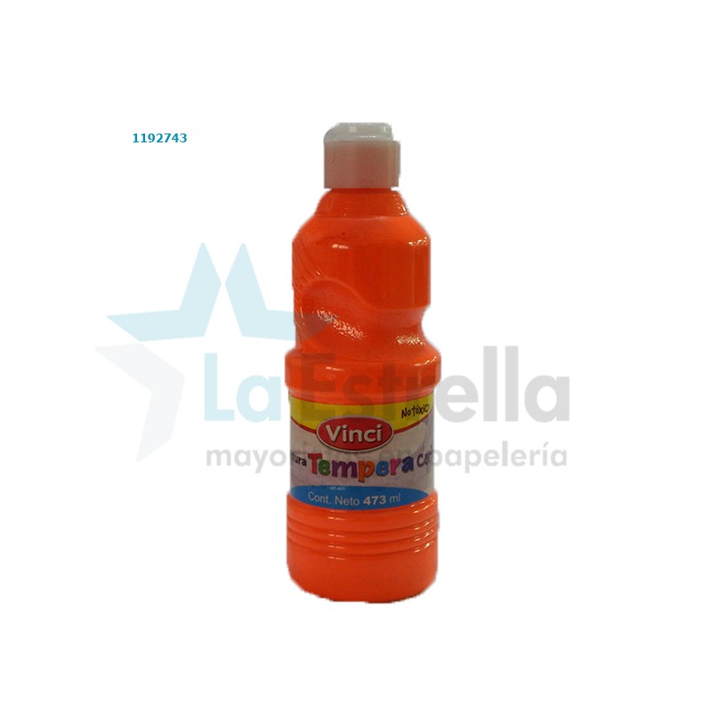 PINTURA P/CARTEL VINCI TEMPERA FLUO NARANJA 473 ML /12
