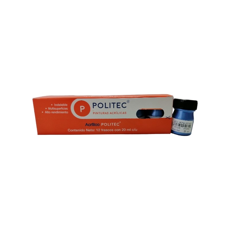 PINTURA POLITEC LINEA 500 METALICOS AZUL C/20 ML 513