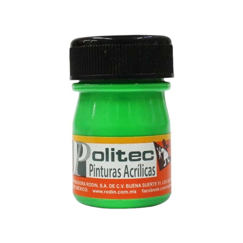 PINTURA POLITEC LINEA 500 METALICOS VERDE HOJA C/20 ML 528