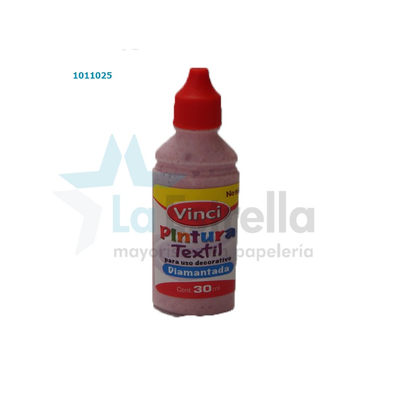 PINTURA TEXTIL VINCI DIAMANTADA ROSA 30 ML /48