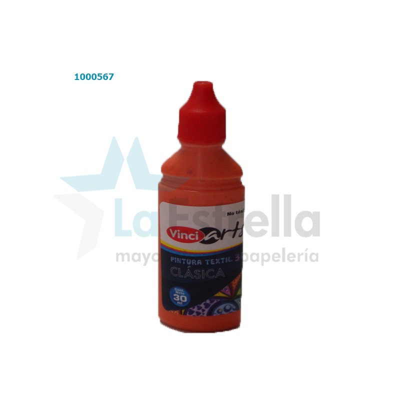 PINTURA TEXTIL VINCI NARANJA 30 ML /48