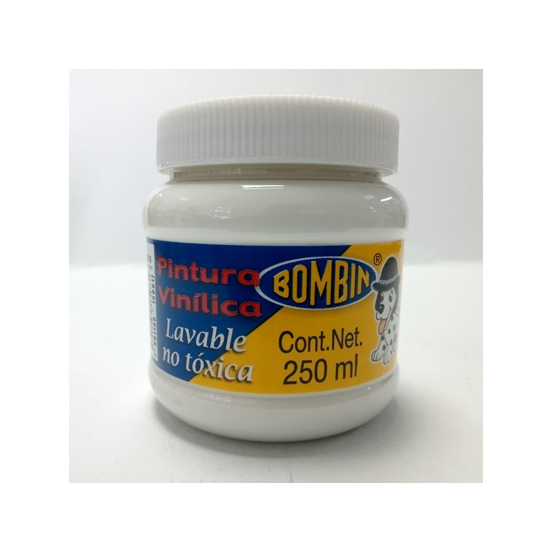 PINTURA VINILICA BOMBIN ESCOLAR 250 ML BLANCO RODIN 001 /12