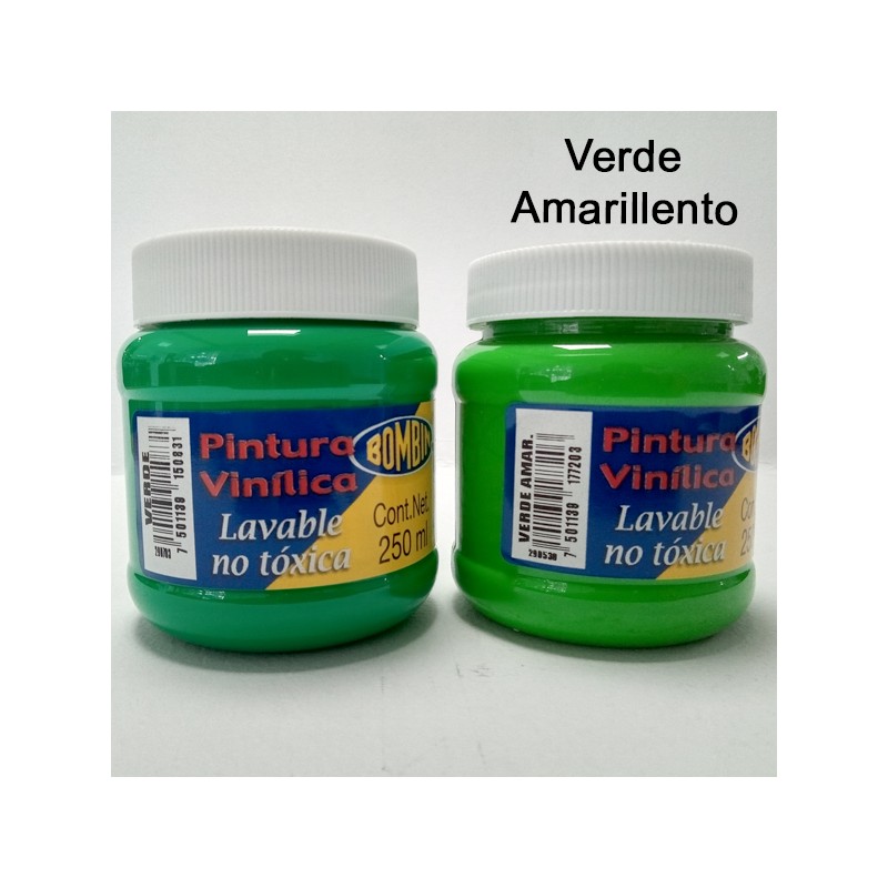 PINTURA VINILICA BOMBIN ESCOLAR 250 ML VERDE AMARILLENTO RODIN /12