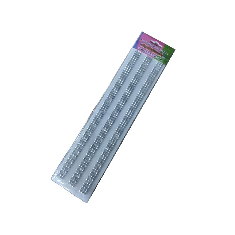 TIRAS DE PERLA METALICA PASCUA  4 MM 3 LIN PLATA PIED-3GPA-REDO04MPL / 12