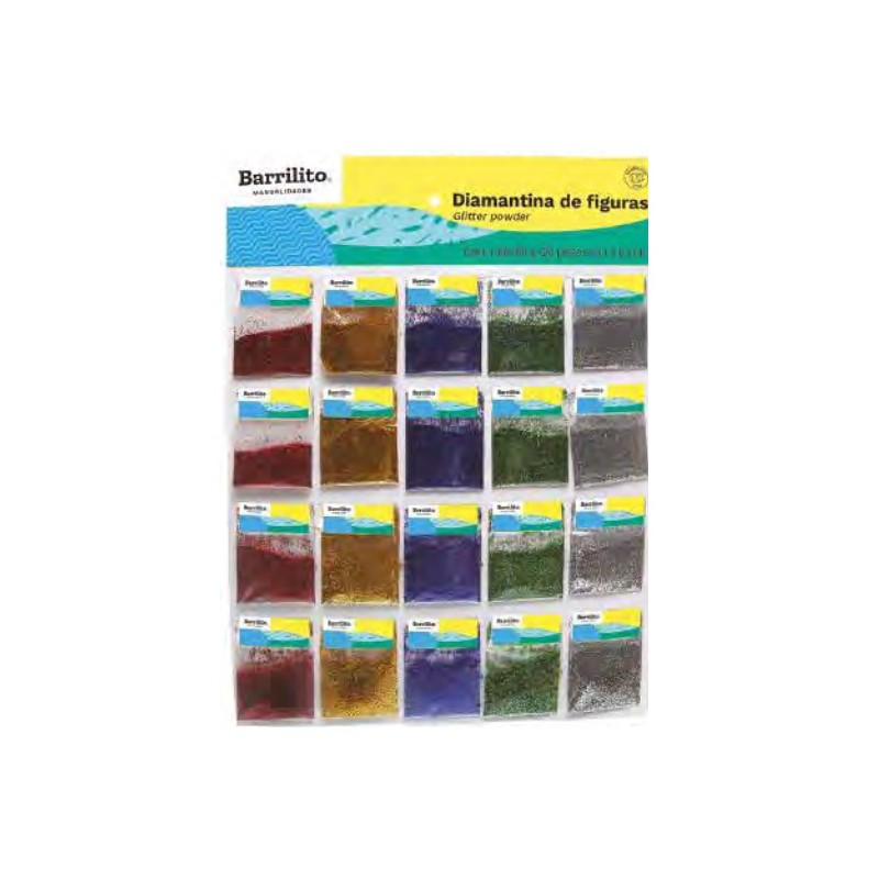 DIAMANTINA BARRILITO C/20 BOLSITAS DE 3.0 G C/U COLORES SURTI. DYA20 /12/24