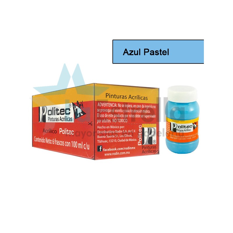 PINTURA ACRIL POLITEC ESC 100 ML AZUL PASTEL RODIN 316 /6