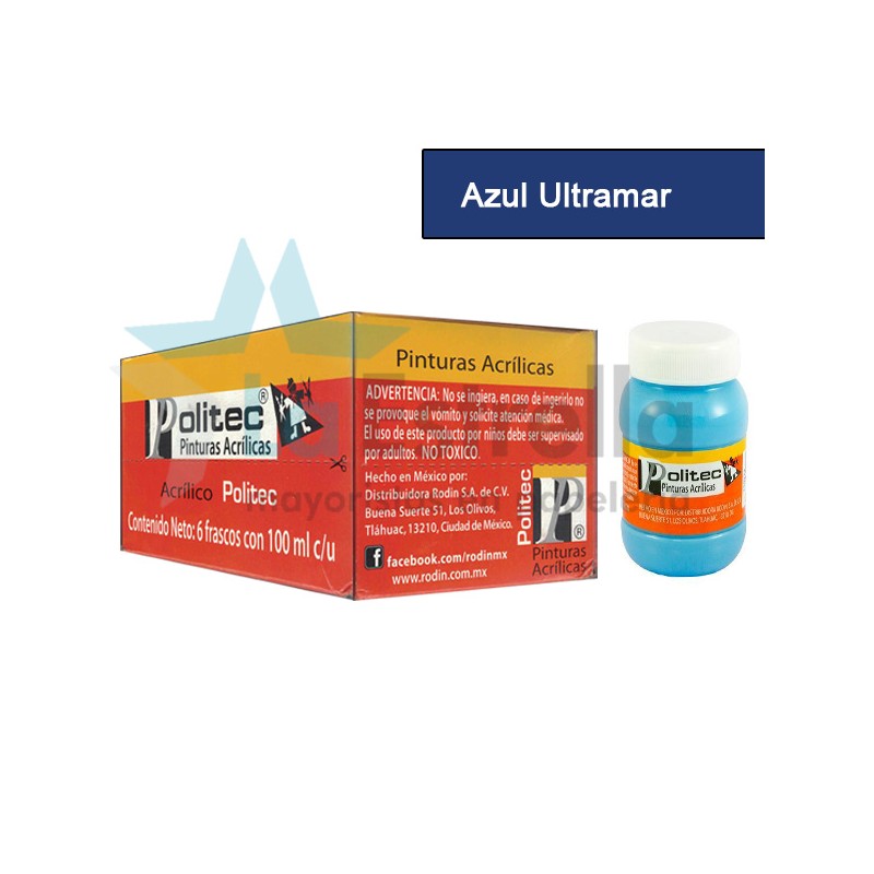 PINTURA ACRIL POLITEC ESC 100 ML AZUL ULTRAMAR 315 /6