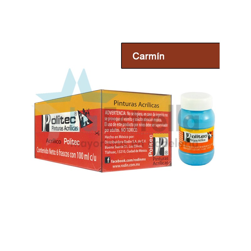 PINTURA ACRIL POLITEC ESC 100 ML CARMIN RODIN 319 /6