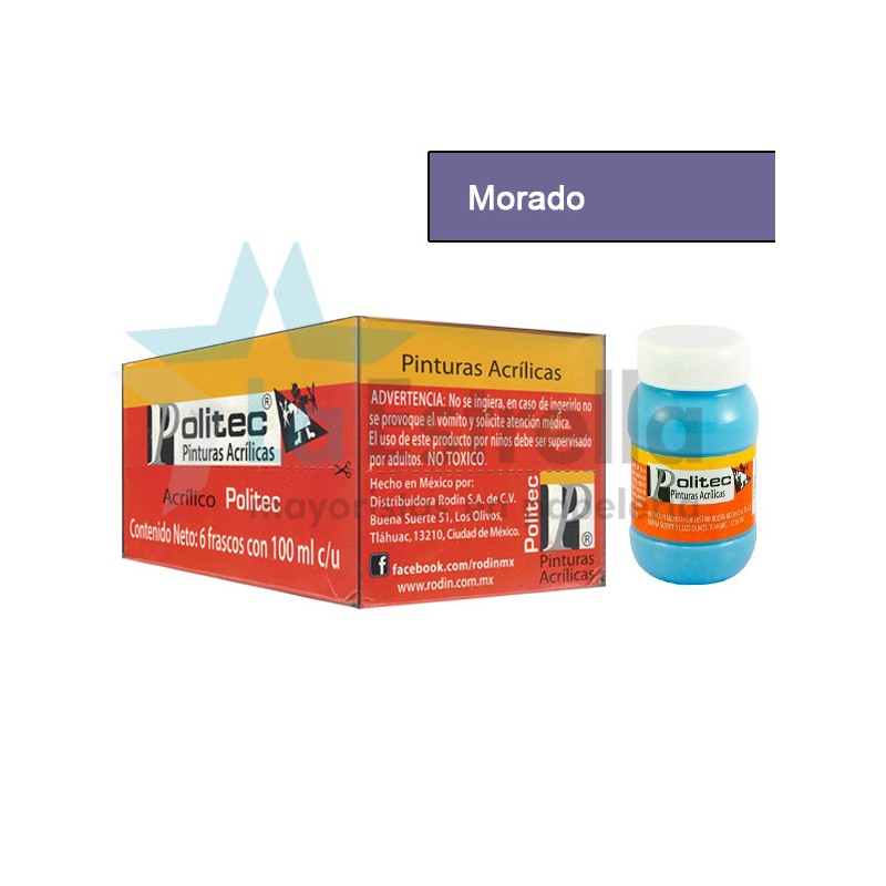 PINTURA ACRIL POLITEC ESC 100 ML MORADO RODIN 334 /6