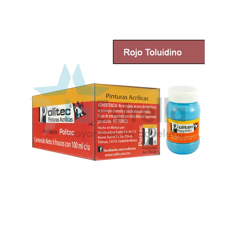 PINTURA ACRIL POLITEC ESC 100 ML ROJO TOLUIDINO 309 /6
