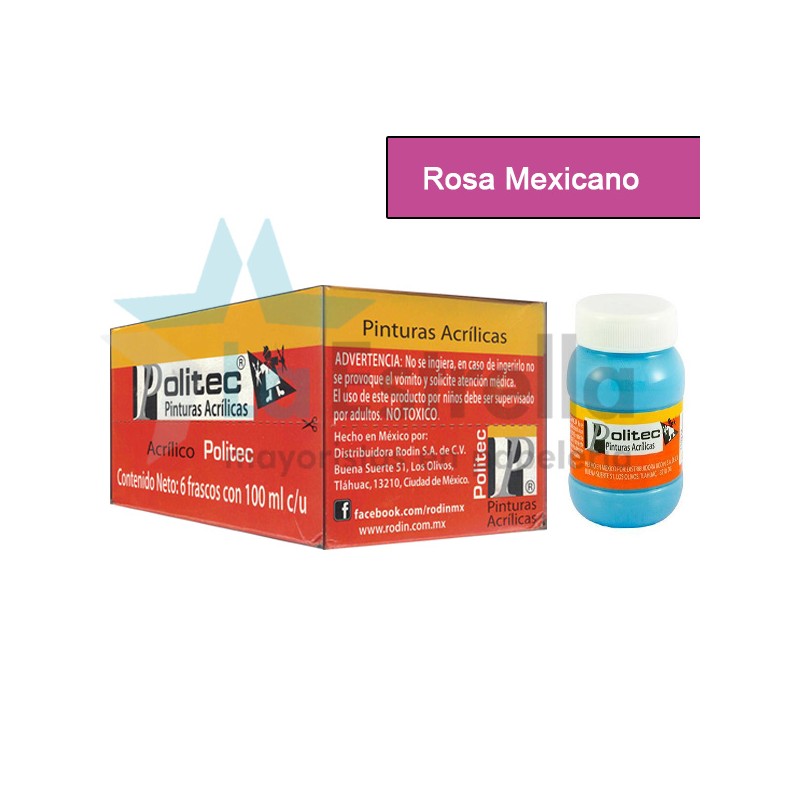 PINTURA ACRIL POLITEC ESC 100 ML ROSA MEXICANO RODIN 337 /6