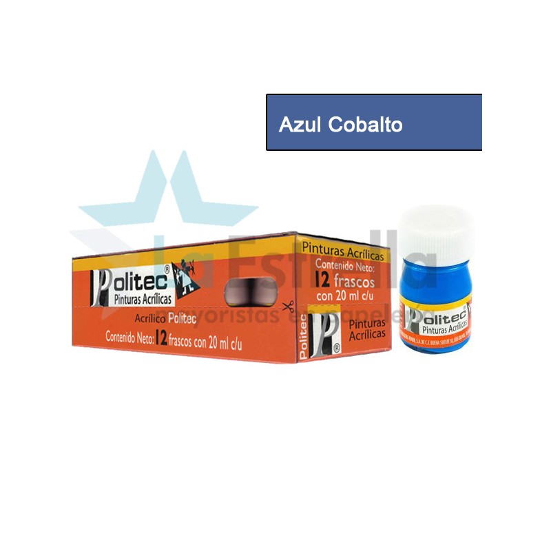 PINTURA ACRIL POLITEC ESC 20 ML AZUL COBALTO RODIN 310 /12