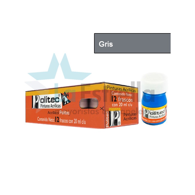 PINTURA ACRIL POLITEC ESC 20 ML GRIS RODIN 317 /12