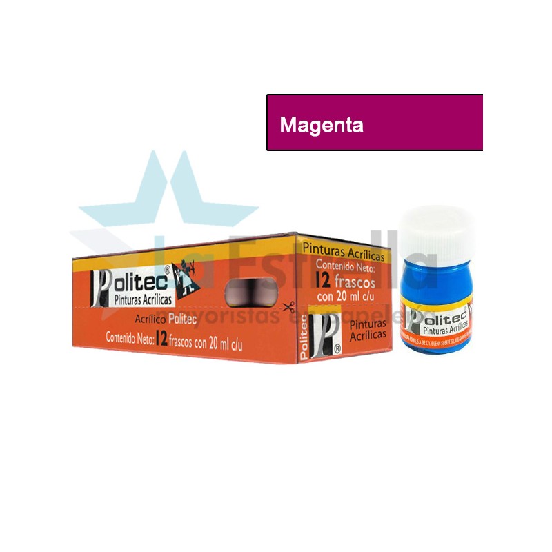 PINTURA ACRIL POLITEC ESC 20 ML MAGENTA RODIN 342 /12