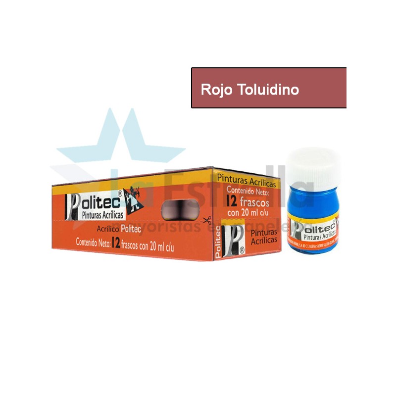 PINTURA ACRIL POLITEC ESC 20 ML ROJO TOLUIDINO RODIN 309 /12