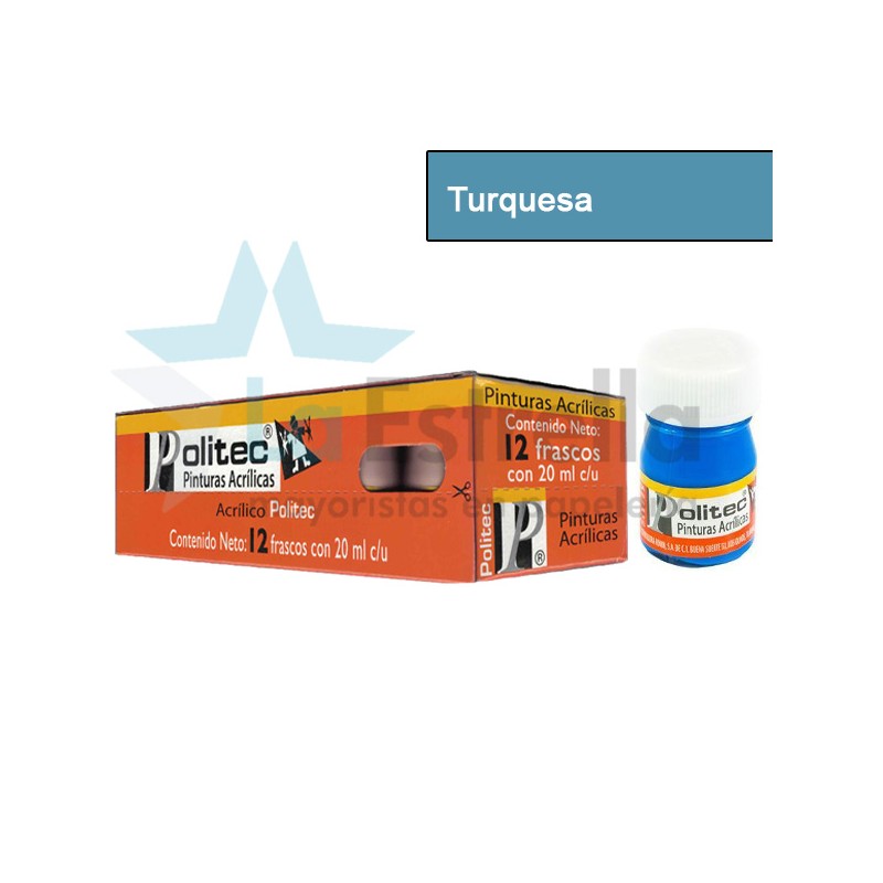 PINTURA ACRIL POLITEC ESC 20 ML TURQUESA RODIN 324 /12