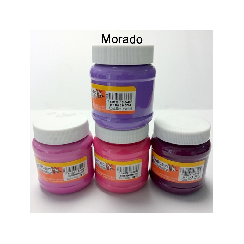 PINTURA ACRIL POLITEC ESC 250 ML MORADO RODIN 334 /12