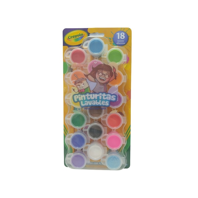 PINTURA CRAYOLA TEMPERA LAVABLES C/18 BOTES 4.8ML 004 /6