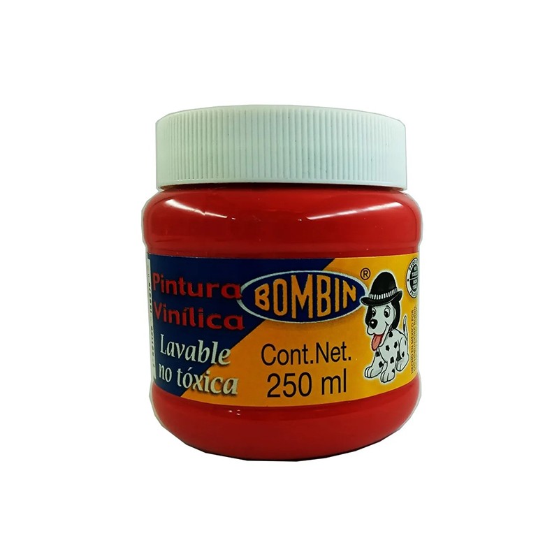 PINTURA VINILICA BOMBIN ESCOLAR 250 ML ROJO RODIN 021 /12